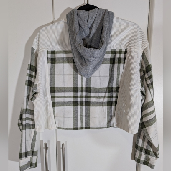 Reserve Fairfax Cropped Hooded Jacket Green/White Size Medium - Picture 5 of 10